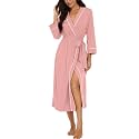 PrinStory Robes for Women 3/4 Sleeve Long Bath Robe XS-4XL