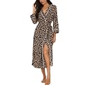 PrinStory Robes for Women 3/4 Sleeve Long Bath Robe XS-4XL