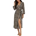 PrinStory Robes for Women 3/4 Sleeve Long Bath Robe XS-4XL