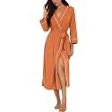 PrinStory Robes for Women 3/4 Sleeve Long Bath Robe XS-4XL