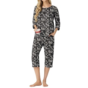 PrinStory Womens Pajama Sets Capri Pjs Soft