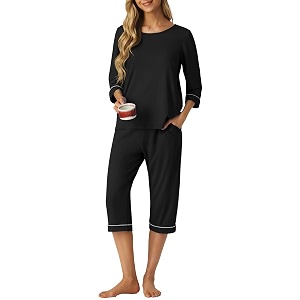 PrinStory Womens Pajama Sets Capri Pjs Soft