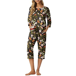 PrinStory Womens Pajama Sets Capri Pjs Soft