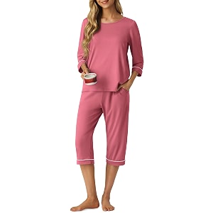 PrinStory Womens Pajama Sets Capri Pjs Soft