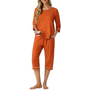 PrinStory Womens Pajama Sets Capri Pjs Soft