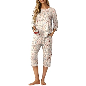 PrinStory Womens Pajama Sets Capri Pjs Soft