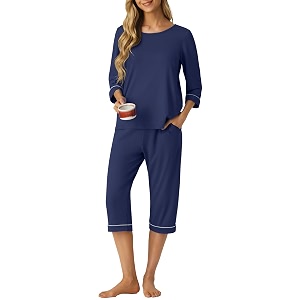 PrinStory Womens Pajama Sets Capri Pjs Soft