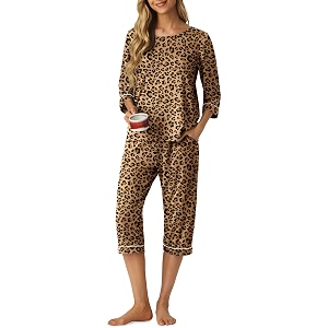 PrinStory Womens Pajama Sets Capri Pjs Soft