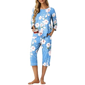 PrinStory Womens Pajama Sets Capri Pjs Soft