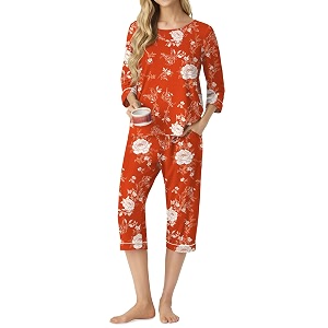 PrinStory Womens Pajama Sets Capri Pjs Soft