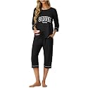 PrinStory Womens Pajama Sets Capri Pjs Soft