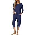 PrinStory Womens Pajama Sets Capri Pjs Soft