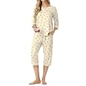PrinStory Womens Pajama Sets Capri Pjs Soft