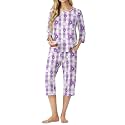 PrinStory Womens Pajama Sets Capri Pjs Soft