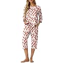 PrinStory Womens Pajama Sets Capri Pjs Soft