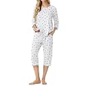 PrinStory Womens Pajama Sets Capri Pjs Soft