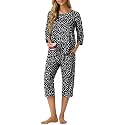 PrinStory Womens Pajama Sets Capri Pjs Soft