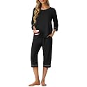 PrinStory Womens Pajama Sets Capri Pjs Soft