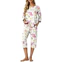 PrinStory Womens Pajama Sets Capri Pjs Soft
