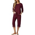 PrinStory Womens Pajama Sets Capri Pjs Soft