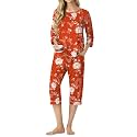 PrinStory Womens Pajama Sets Capri Pjs Soft