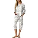 PrinStory Womens Pajama Sets Capri Pjs Soft