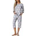 PrinStory Womens Pajama Sets Capri Pjs Soft