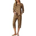 PrinStory Womens Pajama Sets Capri Pjs Soft
