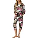 PrinStory Womens Pajama Sets Capri Pjs Soft