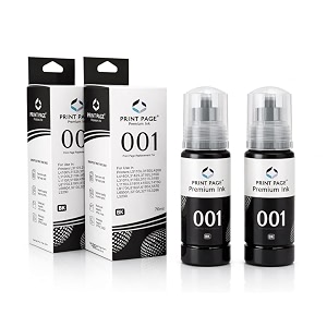 001 premium refill ink compatible for printers l3110 l3150 l4260 l4160 l3152 l3115 l3100 l3101 l3116 l3151 l3156 l1110 l5190 l4150 l14150 l6170 l6160 black 70ml - 2 pcs