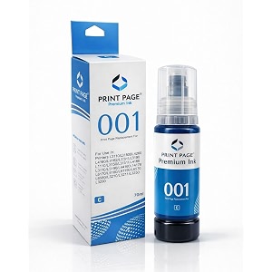 001 premium refill ink compatible for printers l3110 l3150 l4260 l4160 l3152 l3115 l3100 l3101 l3116 l3151 l3156 l1110 l5190 l4150 l14150 l6170 l6160 cyan 70ml - 1 pcs