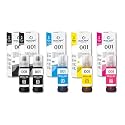 001 Premium Refill Ink Compatible for Printers L3110, L3150, L4260, L4160, L3152, L3115, L3100, L3101, L3116, L3151, L3156, L1110, L5190,L4150,L14150,L6170 (001 - CYM + 2 Black) (70ml Each)