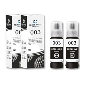 003 premium refill ink compatible for printers l3110 l3150 l4260 l4160 l3152 l3115 l3100 l3101 l3116 l3151 l3156 l1110 l5190 l4150 l14150 l6170 l6160 003 - black 2 pcs