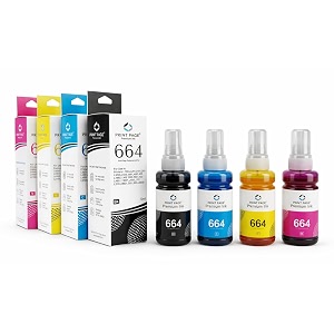 t664 premium refill ink compatible for printers l1300 l310 l361 l380 l405 l565 l365 l485 l220 l360 l130 664-4 color combo 70ml each