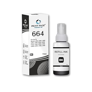 t664 premium refill ink compatible for printers l1300 l310 l361 l380 l405 l565 l365 l485 l220 l360 l130 black 70ml - 1 pcs