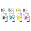 T664 Premium Refill Ink Compatible for Printers L1300, L310, L361, L380, L405, L565, L365, L485, L220, L360, L130 (664-4 Color Combo) (70ml Each)