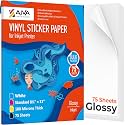 Printable Vinyl Sticker Paper - Waterproof Decal Paper for Inkjet Printer - 75 Self-Adhesive Sheets - Glossy White - Standard Letter Size 8.5"x11"