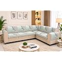 Printed 7 Seater L-Shape Sofa Cover with