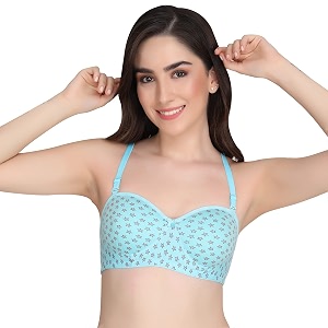Printed Half Cup Padded Bra - Made