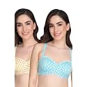 Printed Half Cup Padded Bra - Made