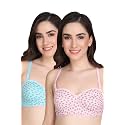 Printed Half Cup Padded Bra - Made