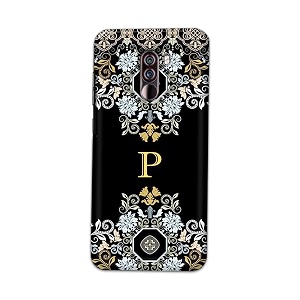 printed hard back cover case for mi poco f1 back cover alphabet p -1803
