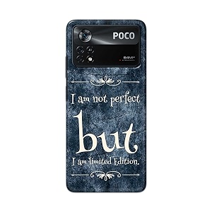 printed hard back cover case for mi poco x4 pro 5g back cover i am not perfect i am limited edition -1803