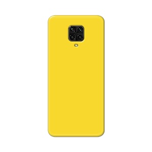 printed hard back cover case for mi poco m2 pro back cover plain yellow -1803