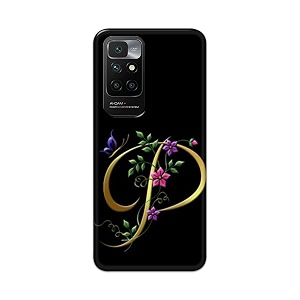 printed hard back cover case for mi redmi 10 prime back cover alphabet p -1803
