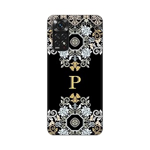printed hard back cover case for mi redmi note 11 4g back cover alphabet p -1803