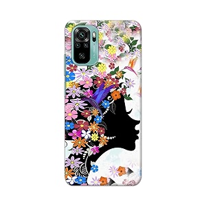 printed hard back cover case for mi redmi note 11 se back cover floral hairstyle girl -1803