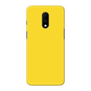 printed hard back cover case for oneplus 6t  oneplus 7 back cover plain yellow -1803