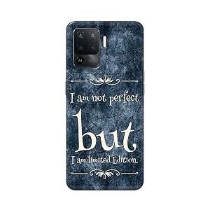 printed hard back cover case for oppo f19 pro back cover i am not perfect i am limited edition -1803