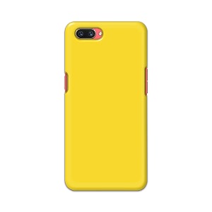 printed hard back cover case for oppo a3s  oppo a5 2018  realme c1  realme c1 2019 back cover plain yellow -1803